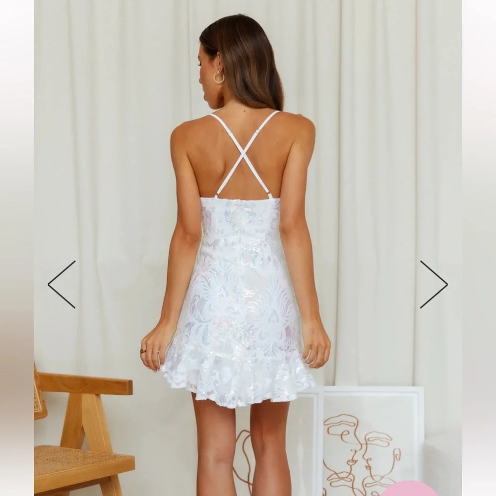 HELLO MOLLY IRIDESCENT STYLE DRESS WHITE - Picture 3 of 3